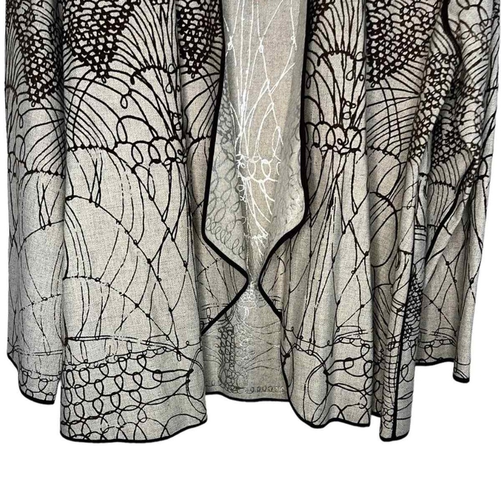 Jacket Swing Grey Silver Script Cascade Reversebl… - image 8